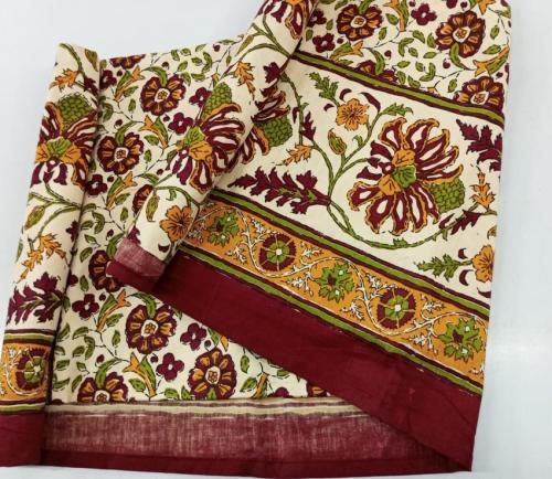 BEDSHEET JAIPUR PRINTED 50X90 1 PILLOW COVER